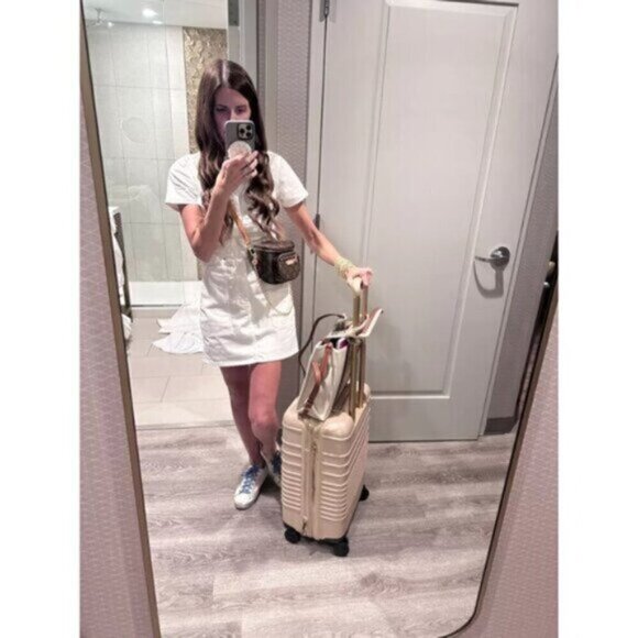 GOOD AMERICAN Fit for Success Utility Dress in Wash Cloud White Size X-Small - Picture 12 of 13